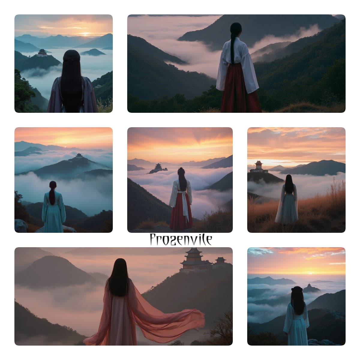 Обложки в восточном стиле: Мистическая гармония гор и закатов