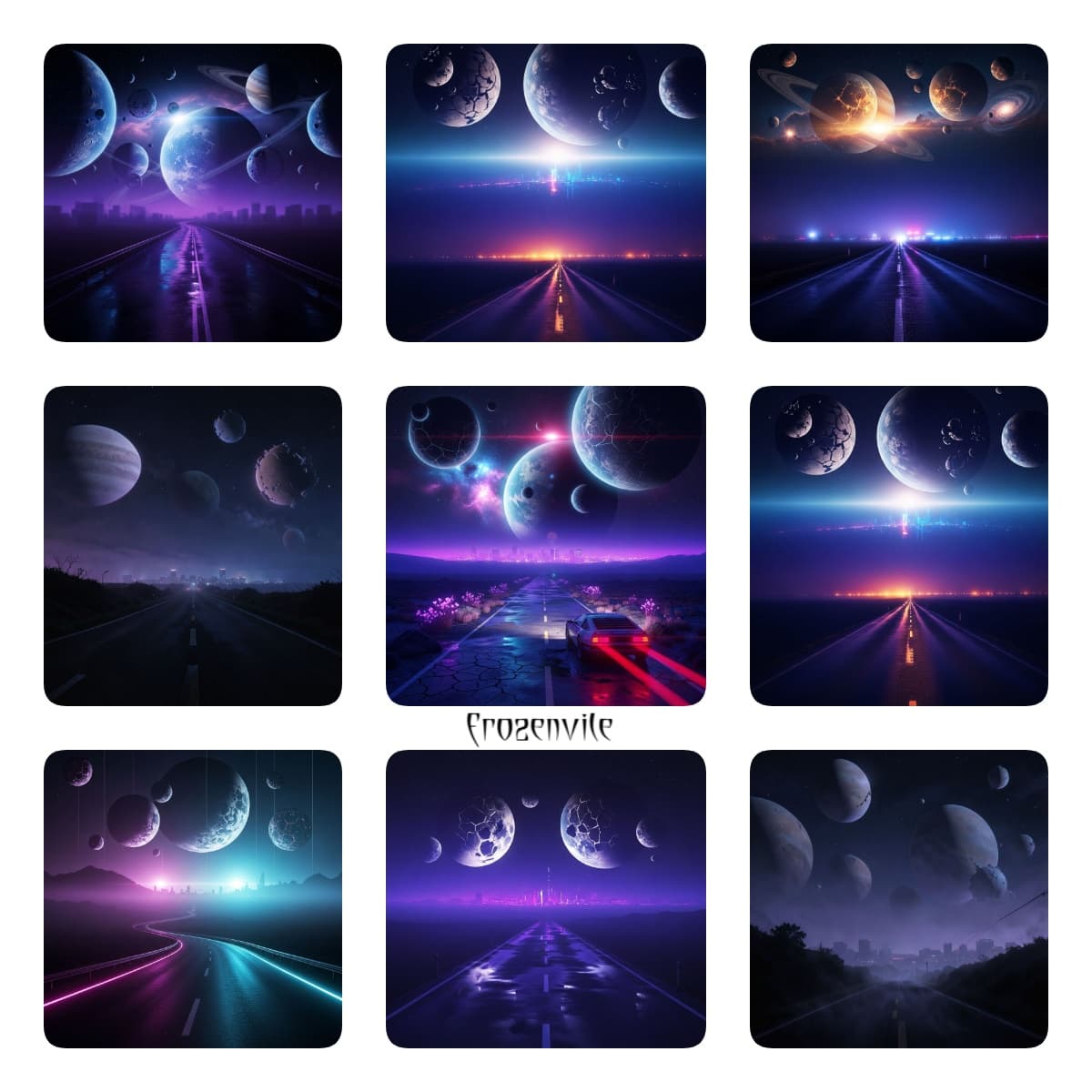 Неоновая ночь между городом и космосом